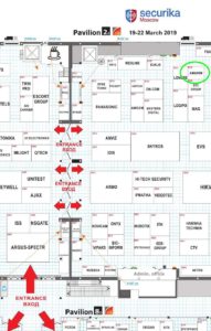 Открыть схему прохода Стенд амадон на выставке Securika Moscow 2019. Получить бесплатный билет.