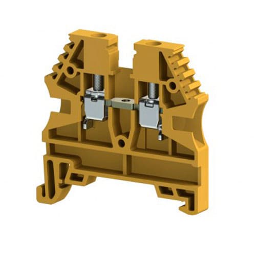 304123RP — Клеммник на DIN-рейку Klemsan AVK2,5(RP), 2,5мм.кв., желтый, (100 шт)