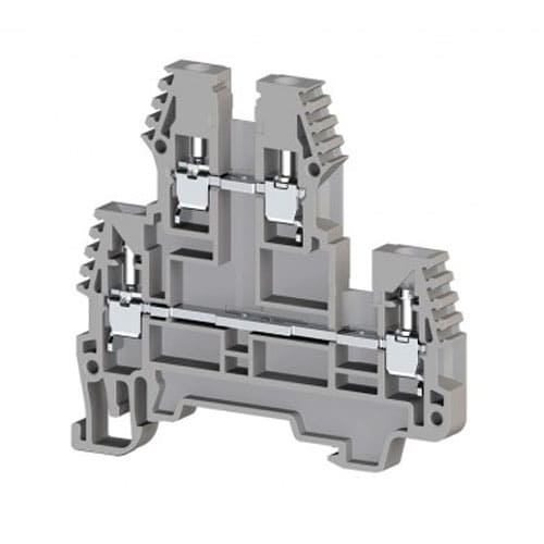 317109 — Клеммник 2-х ярусный Klemsan PIK2,5N, 2,5мм.кв., серый, (100 шт)