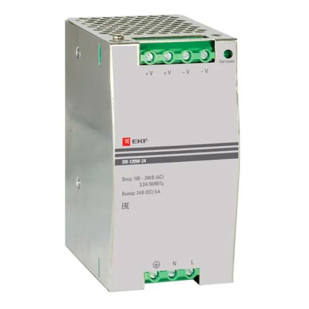 DR-120W-24 — Блок питания EKF PROxima, 120 Вт, 24 В
