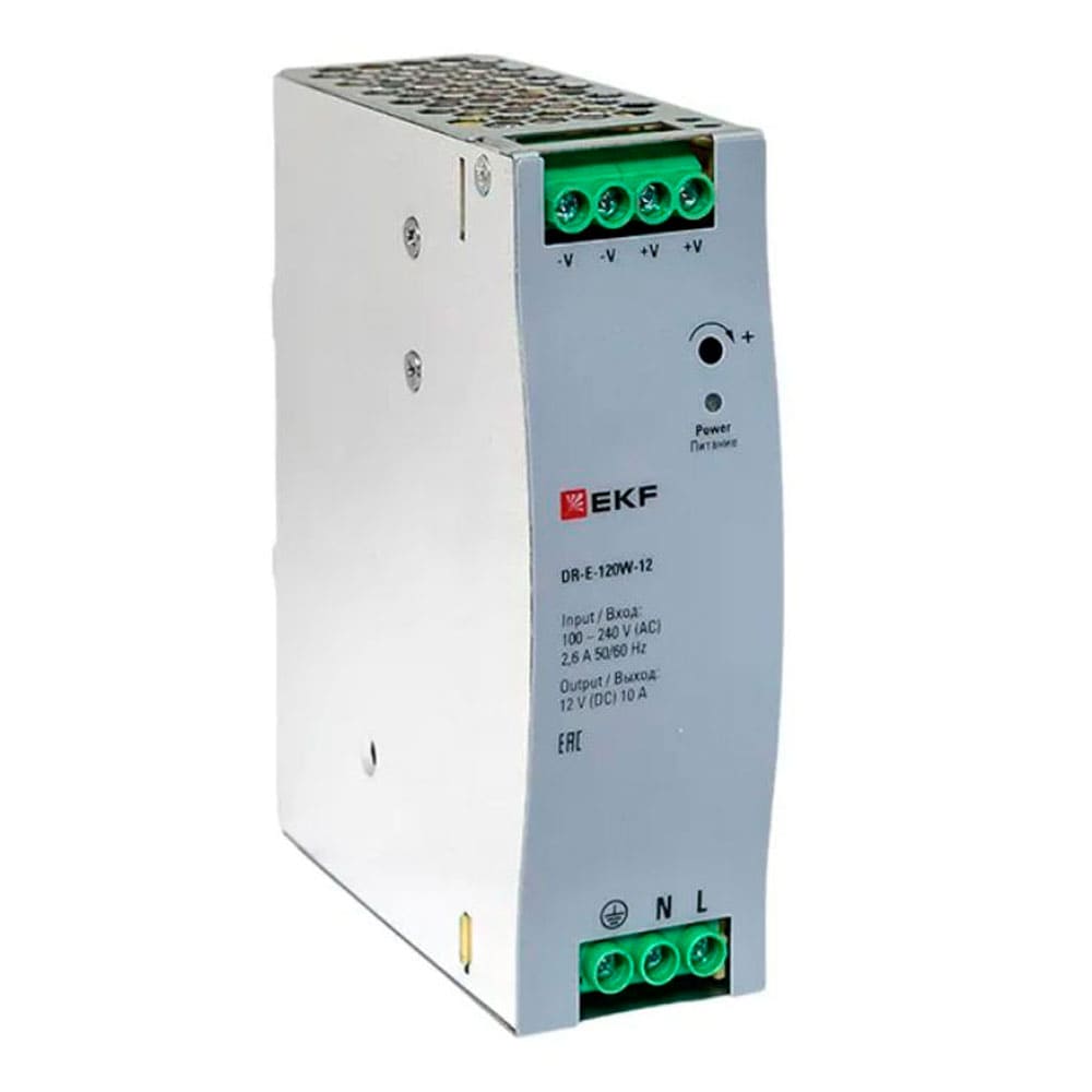 DR-E-120W-12 — Блок питания на дин рейку EKF, 120 Вт, 12 В