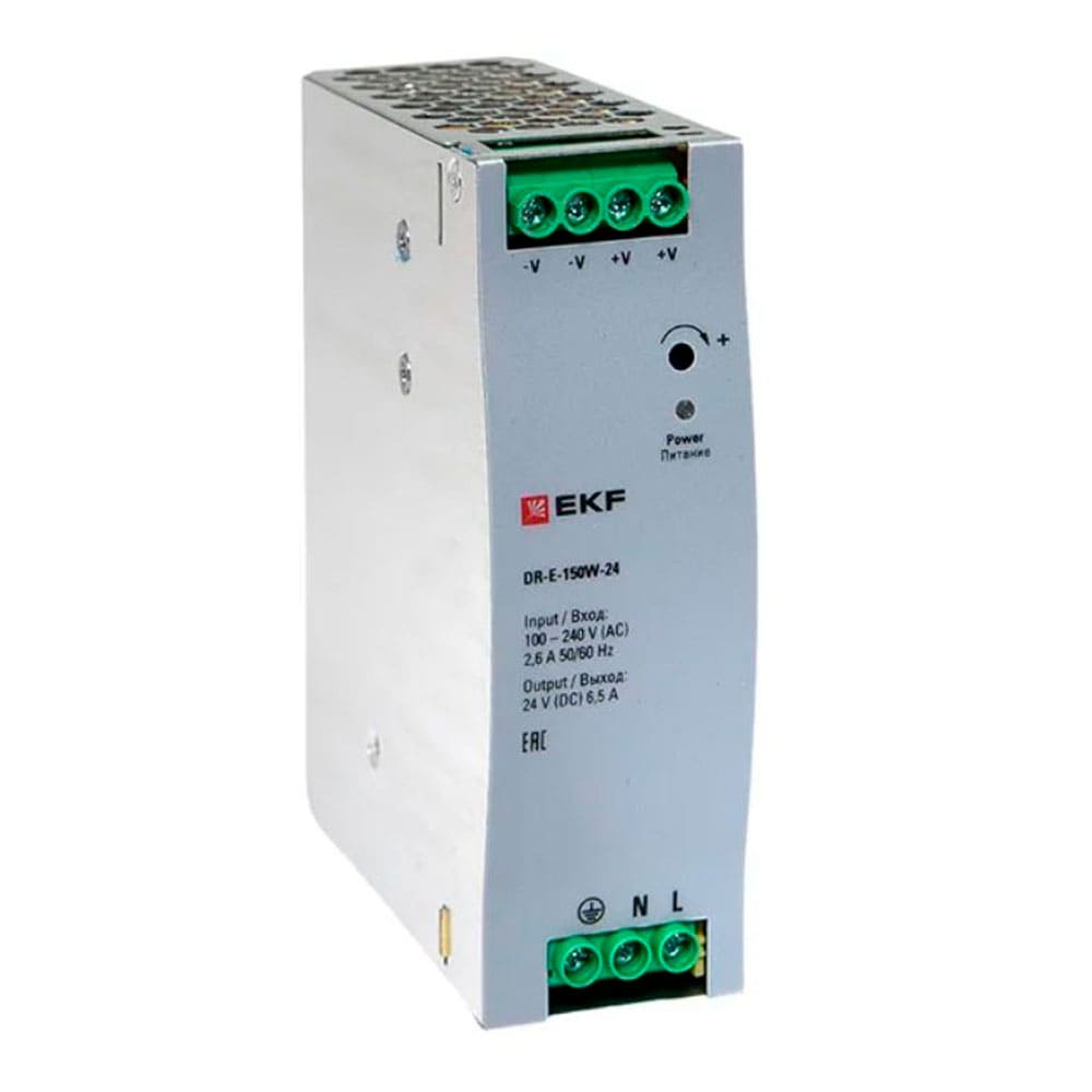 DR-E-150W-24 — Блок питания на дин рейку EKF, 150 Вт, 24 В