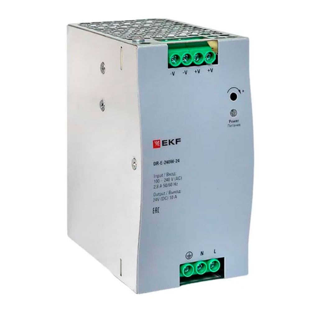 DR-E-240W-24 — Блок питания на дин рейку EKF, 240 Вт, 24 В