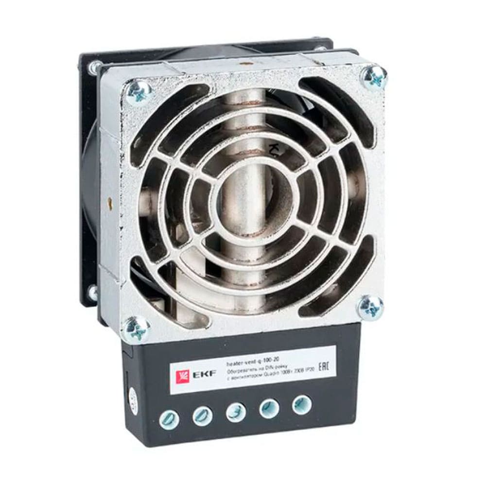 HEATER-VENT-Q-100-20 — Нагреватель с вентилятором на DIN-рейку EKF, 100 Вт, 230 AC