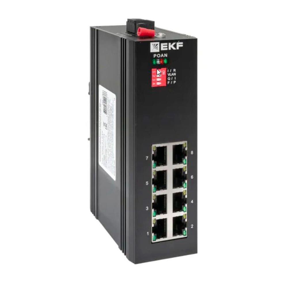 TSX-U-8GTP — Промышленный неуправляемый коммутатор EKF, 8 портов RJ45 c PoE