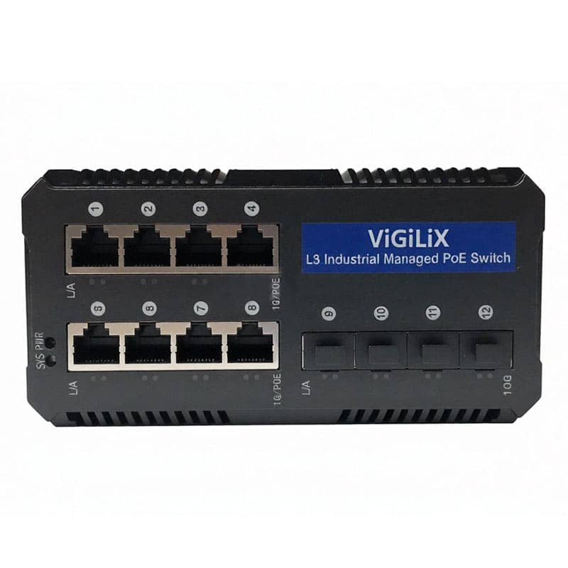 VG-NM84GPL3-I — управляемый коммутатор L3 Vigilix, 8 портов PoE 1000Mb, 4 порта SFP