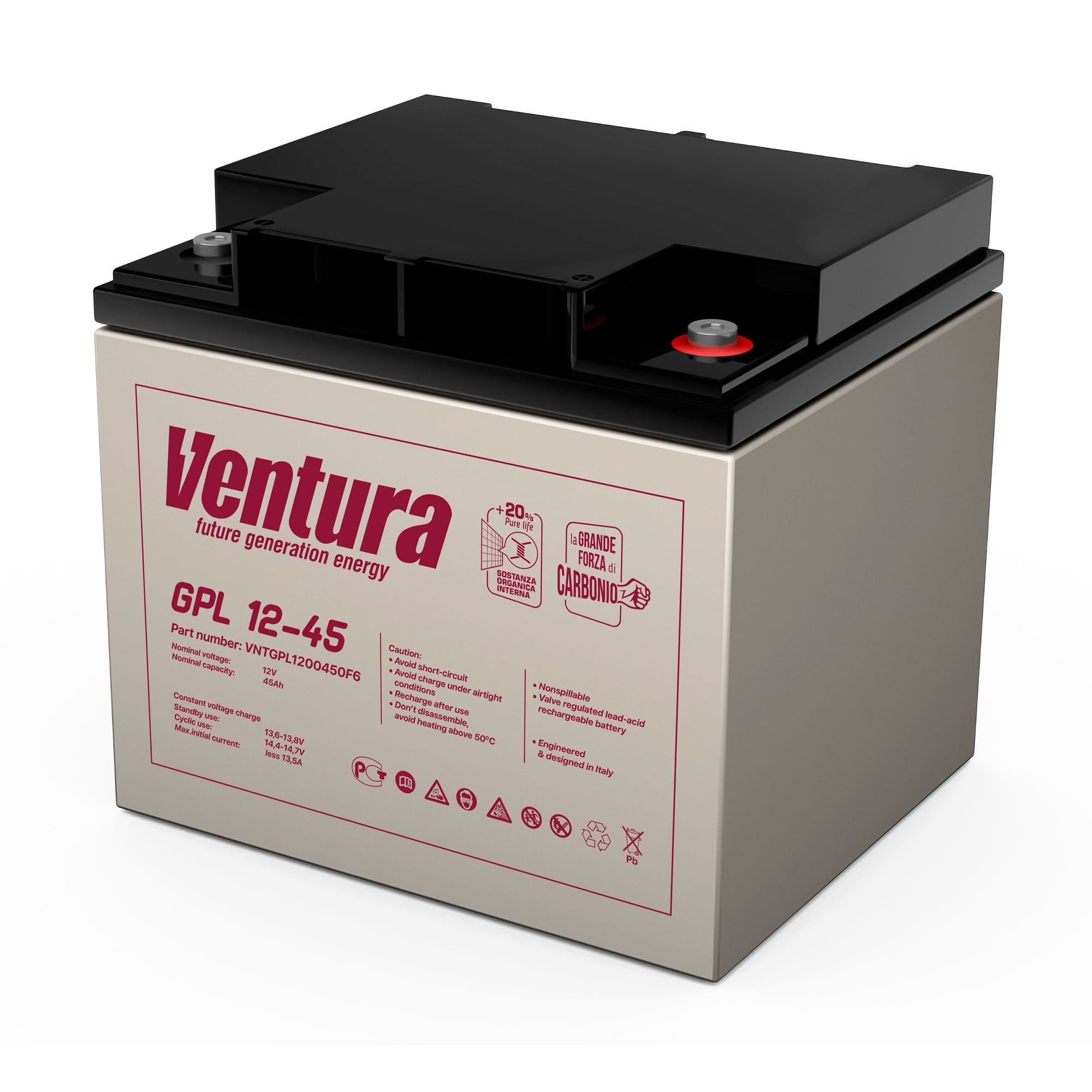 GPL 12-45 — Аккумулятор VENTURA, 12 В, 49 А·ч